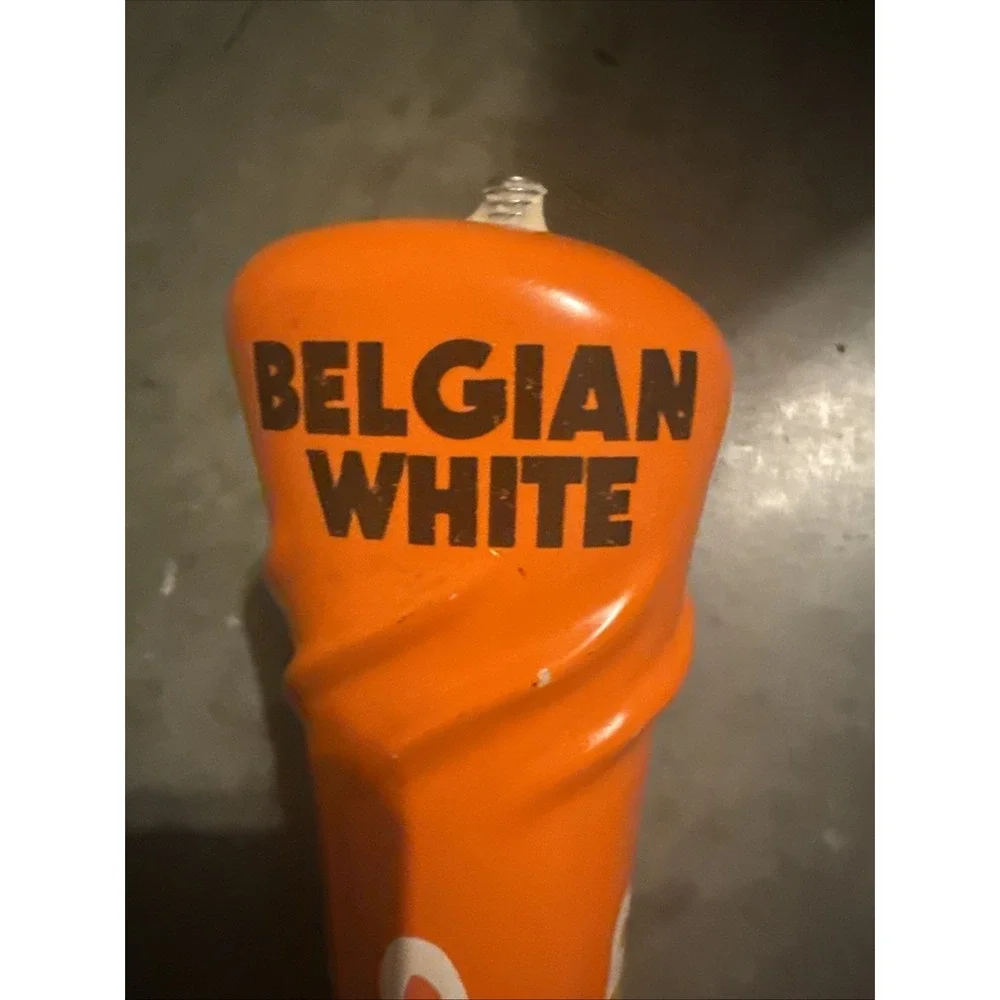 Shock Top Brewing CO BELGIAN WHITE Beer Tap Handle Orange 12